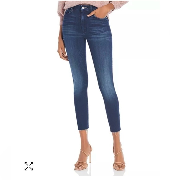 MOTHERLooker High-Rise Ankle Fray Skinny Jeans in Tongue And Chic size 25